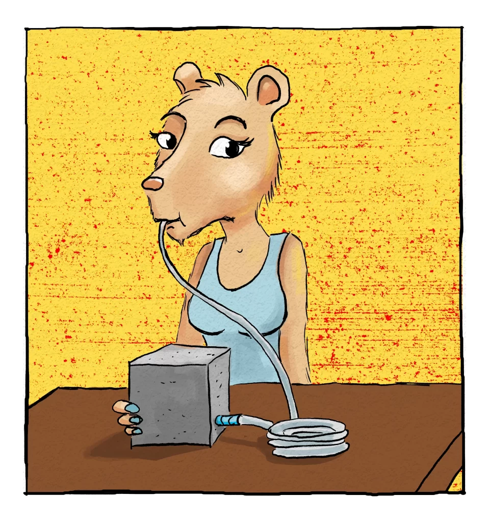 Princess Capybara drinking from her Secret Wine Glass
