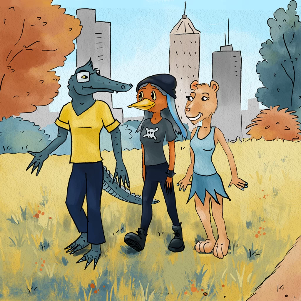  Zattatat crew walking in the park