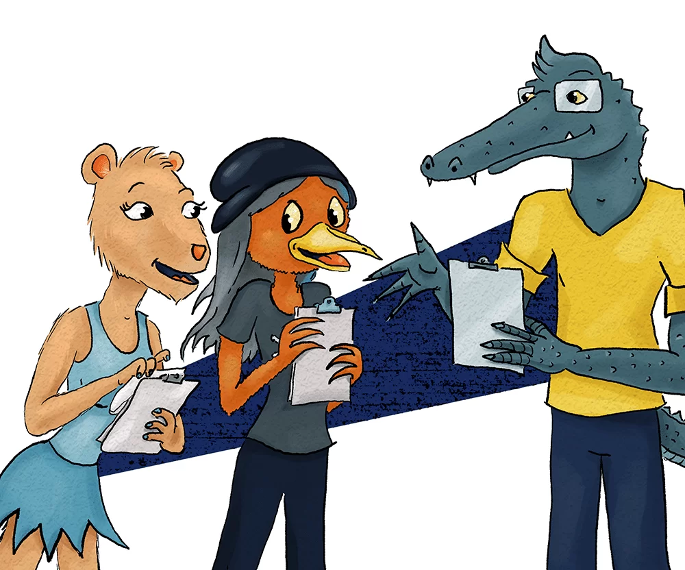 Gary, Rhonda and Princess Capybara comparing data