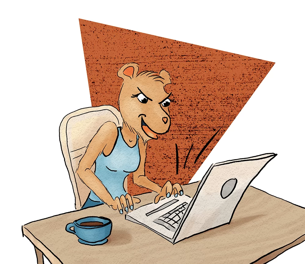 Princess Capybara sending an angry email