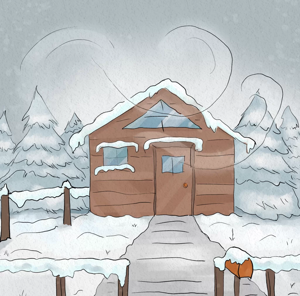 A house in the winter