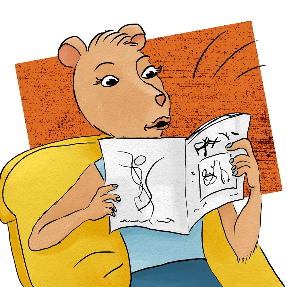 Princess Capybara reading a magazine