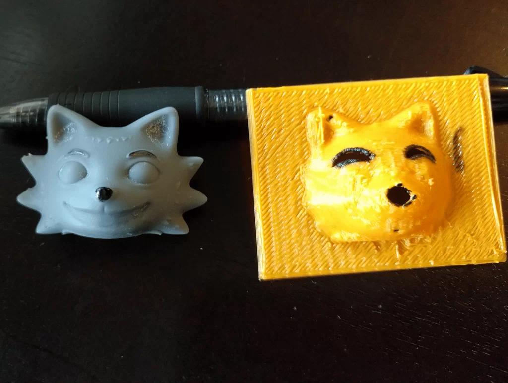 3D-printed paint mask in use